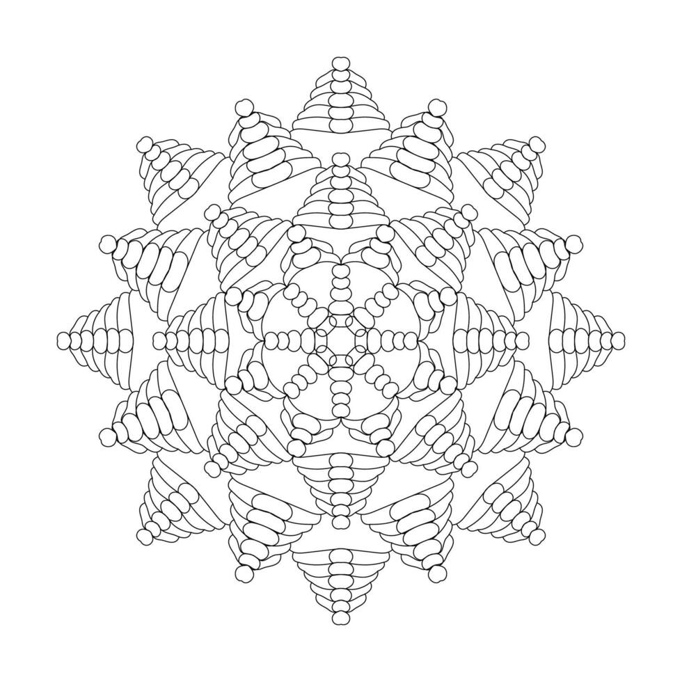 Mesmerizing Mandala coloring book page vector