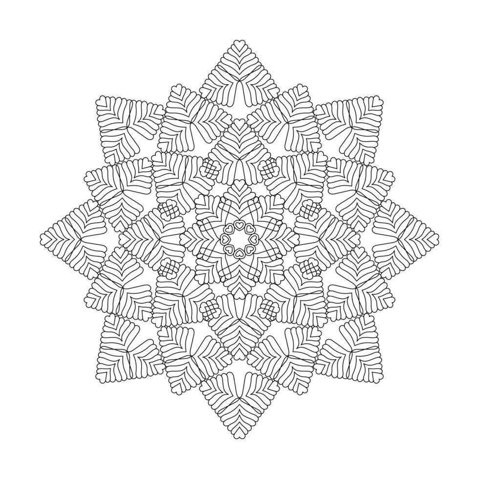 Ethereal Enigma Mandala coloring book page vector