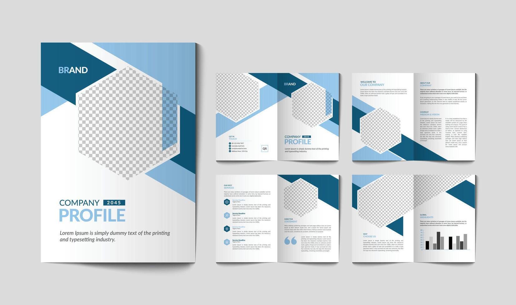 Company profile annual report brochure design vector