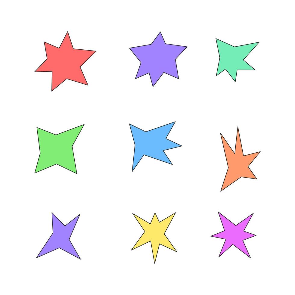 Abstract star Icons Collection. flat style element. isolated illustration vector