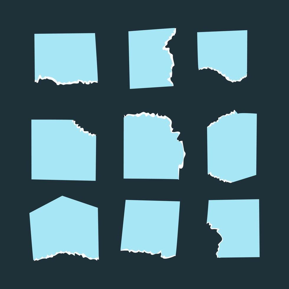Torn paper icon collection. flat style elements. isolated illustration vector