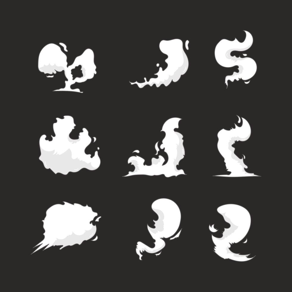 Smoke icon collection. flat style elements. cartoon isolated illustration vector