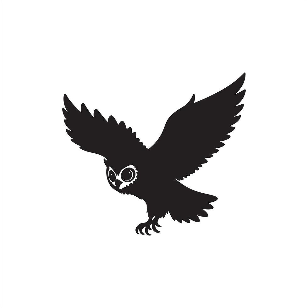Bat Silhouette with Outspread Wings Isolated vector