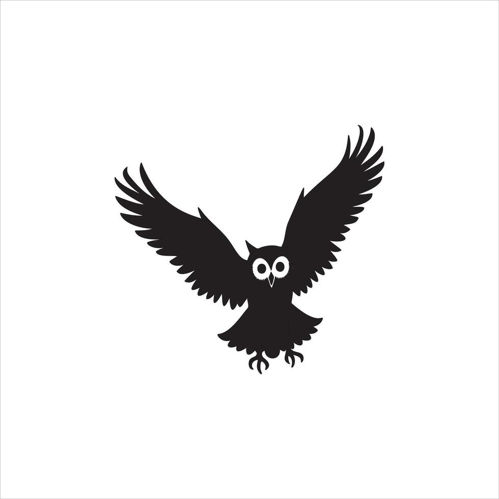 Bat Shadow Silhouette with Wings Fully Extended vector