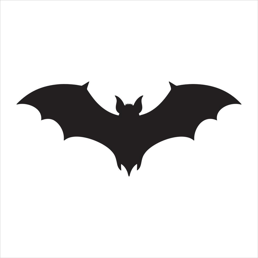 Isolated Bat Silhouette with Wings Spread Wide vector