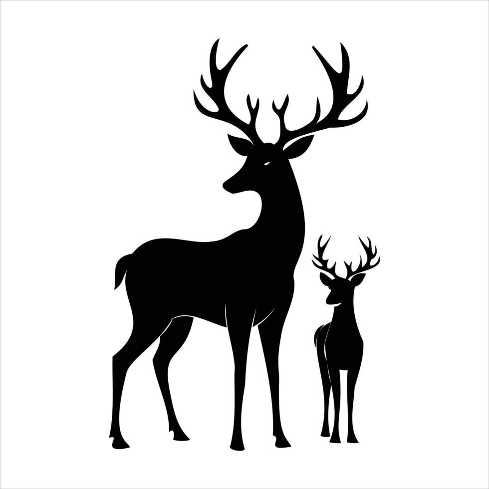 Beautiful Black Deer Silhouette for Nature-Themed Projects vector