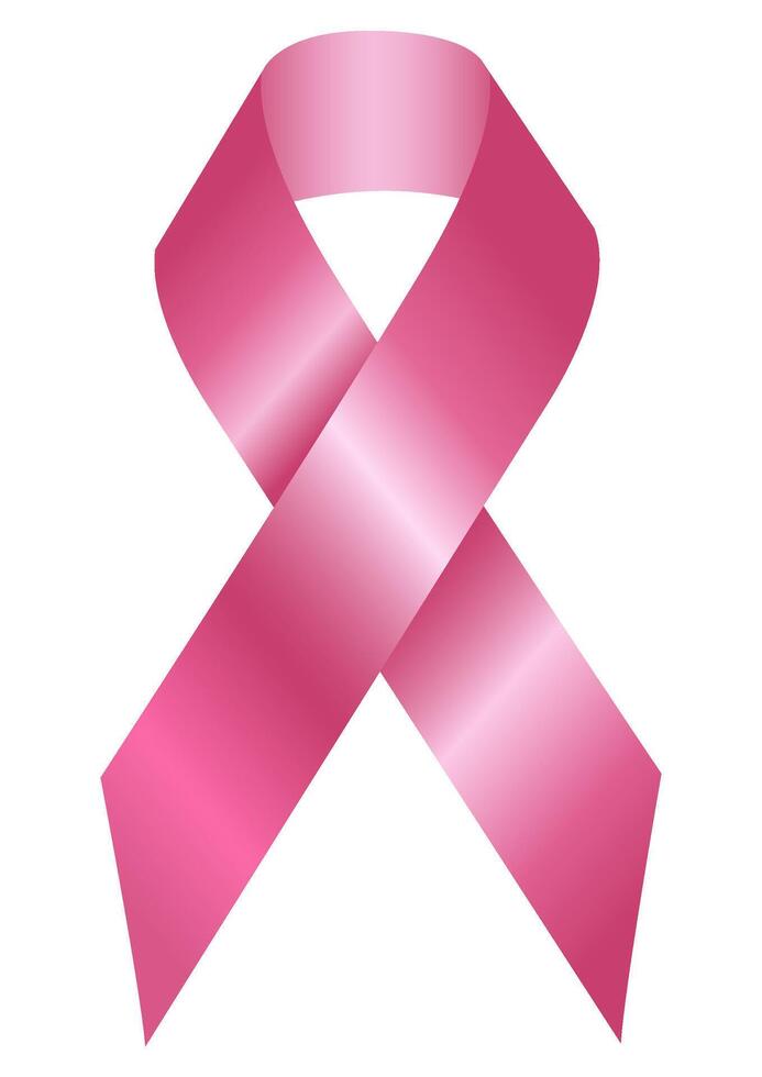Breast Cancer Awareness Month with Classic Pink ribbon illustration Ribbon Sign on Transparent Background Illustration EPS10 vector