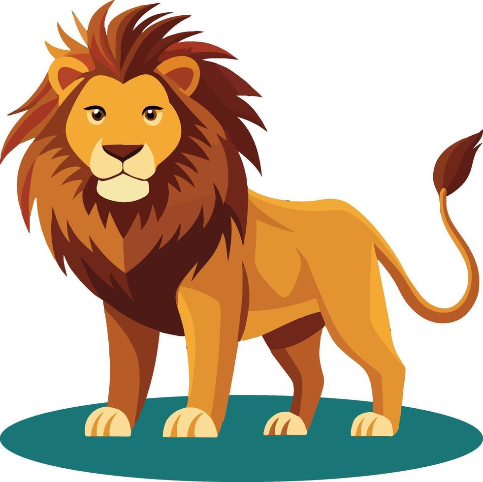 A lion is standing, cartoon illustration vector