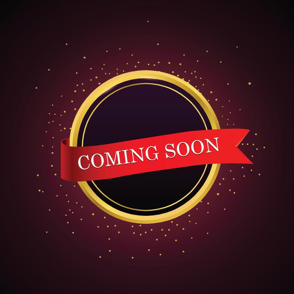 Coming soon golden style background design vector