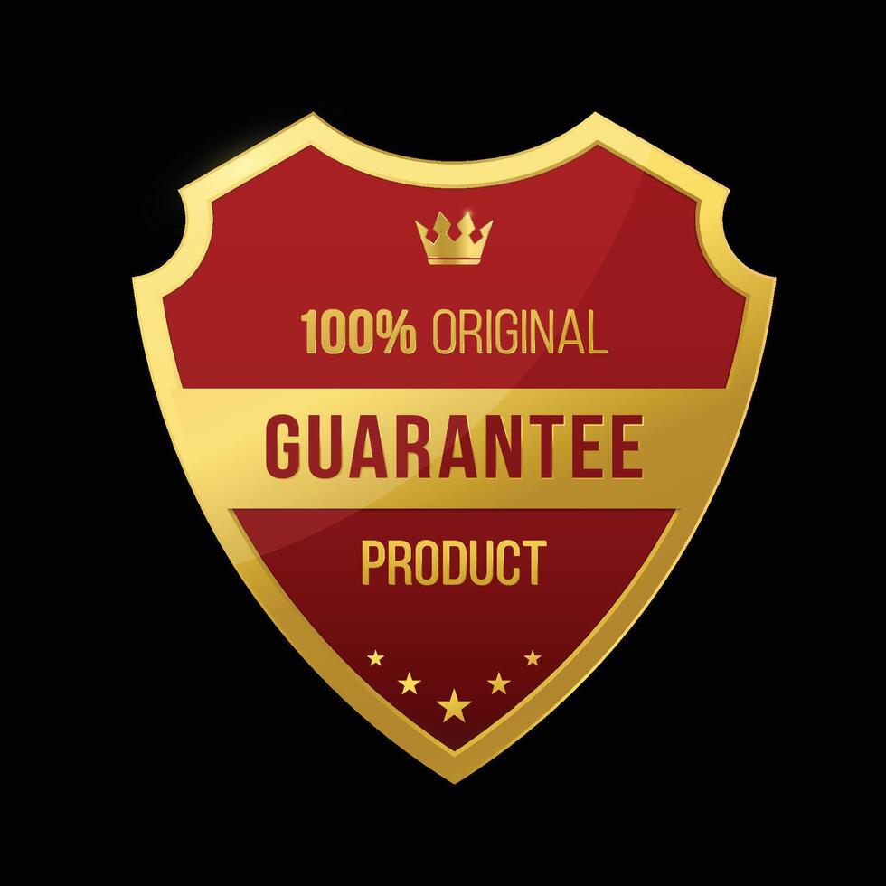 A golden badge that says original original vector