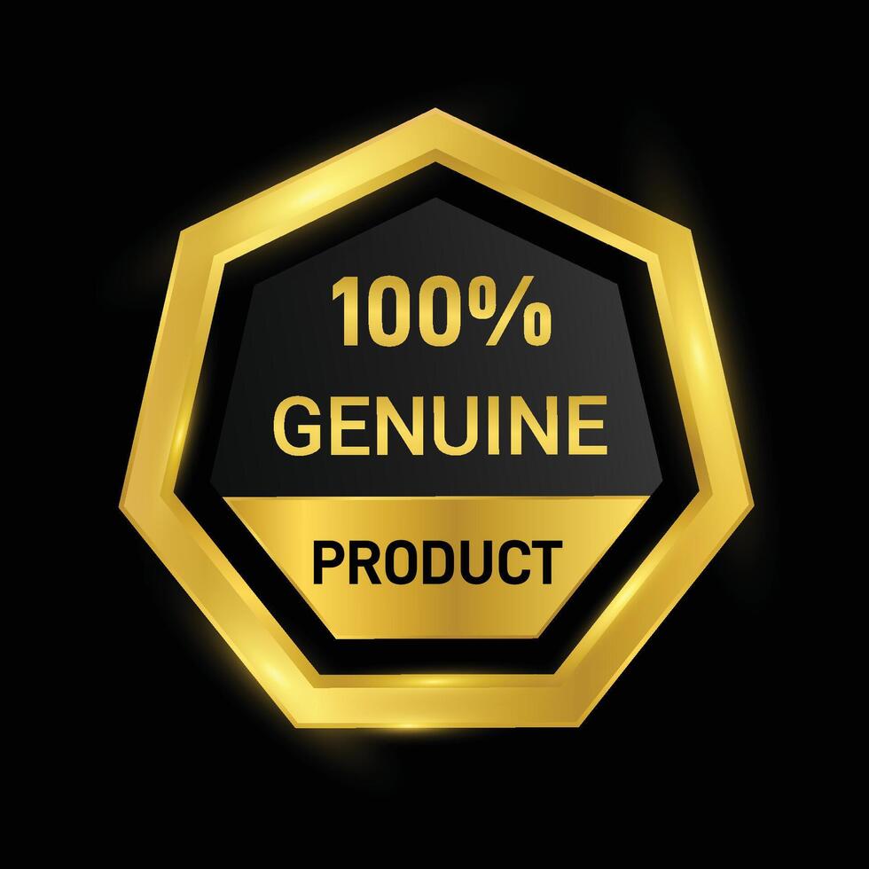 Premium Quality Golden Genuine product vector