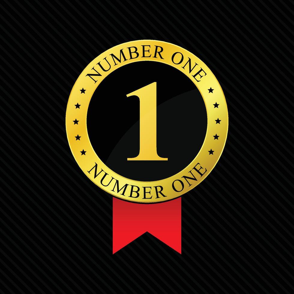 Number one winner label design vector