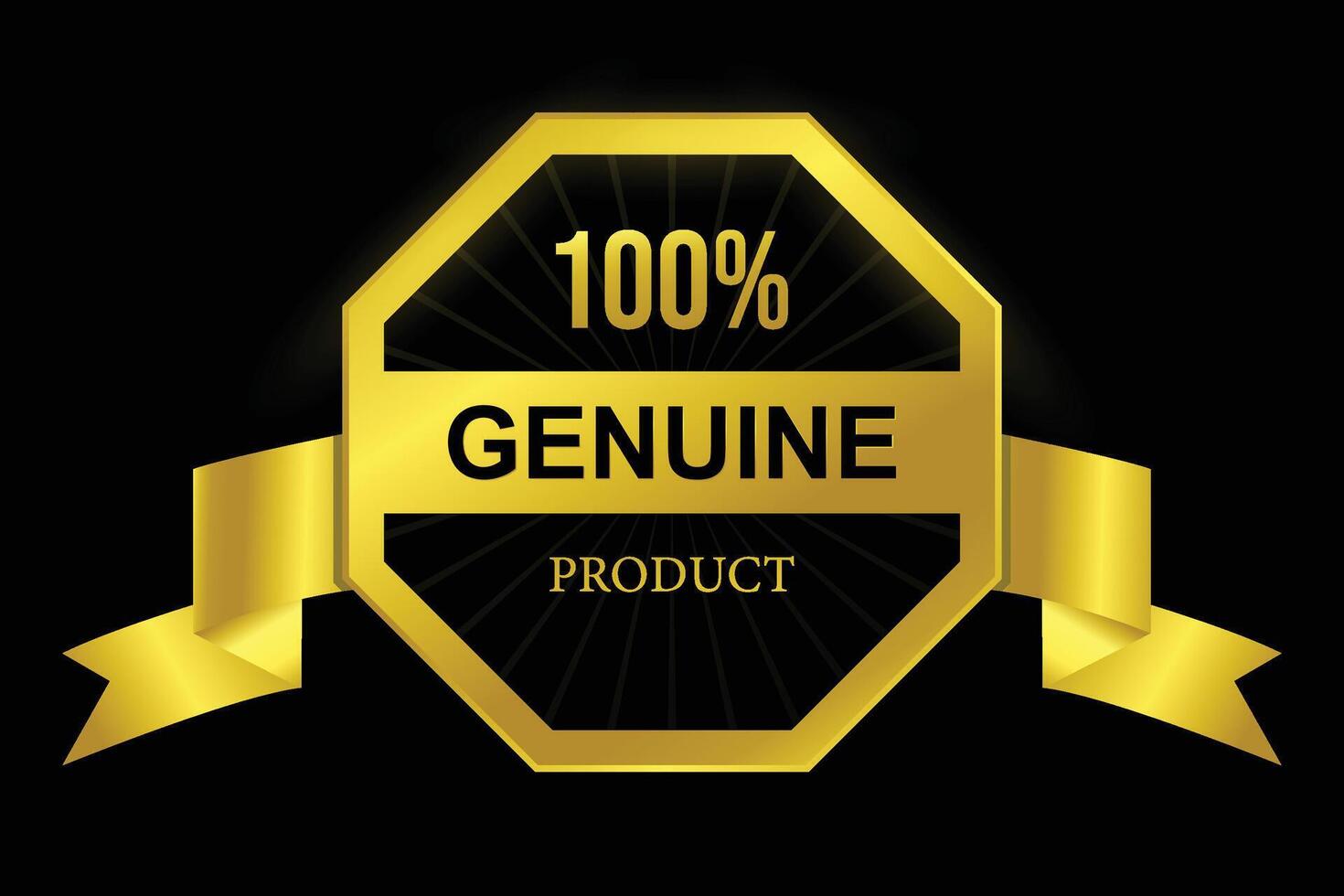 100 percent geniun product logo badge vector