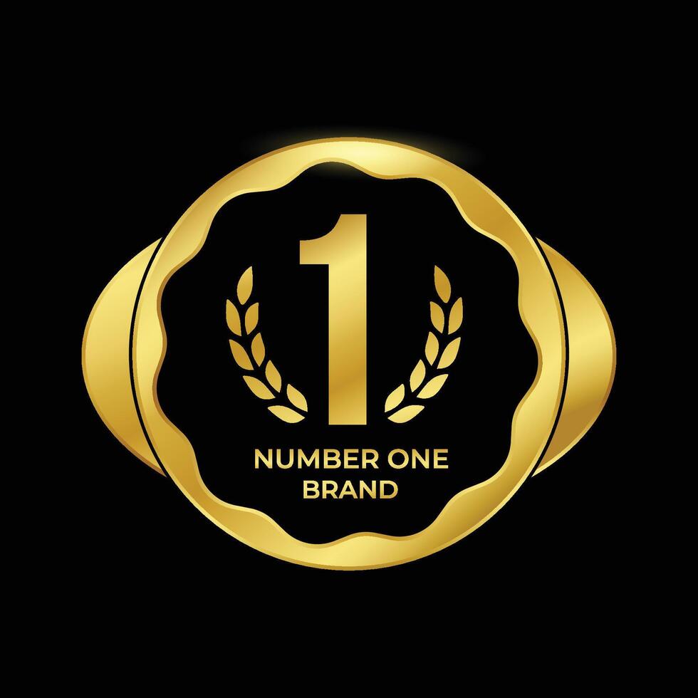No. 1 Brand with Premium Golden Design vector
