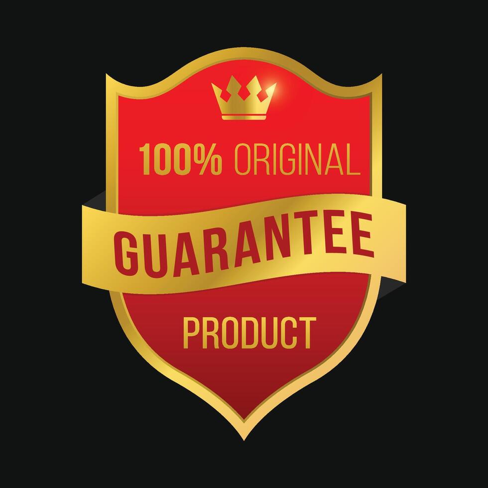 100 percent original product guaranteed gold badge and banner vector