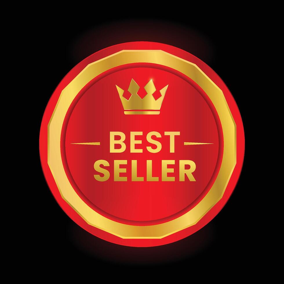 Collection of best-seller labels in various colors. vector