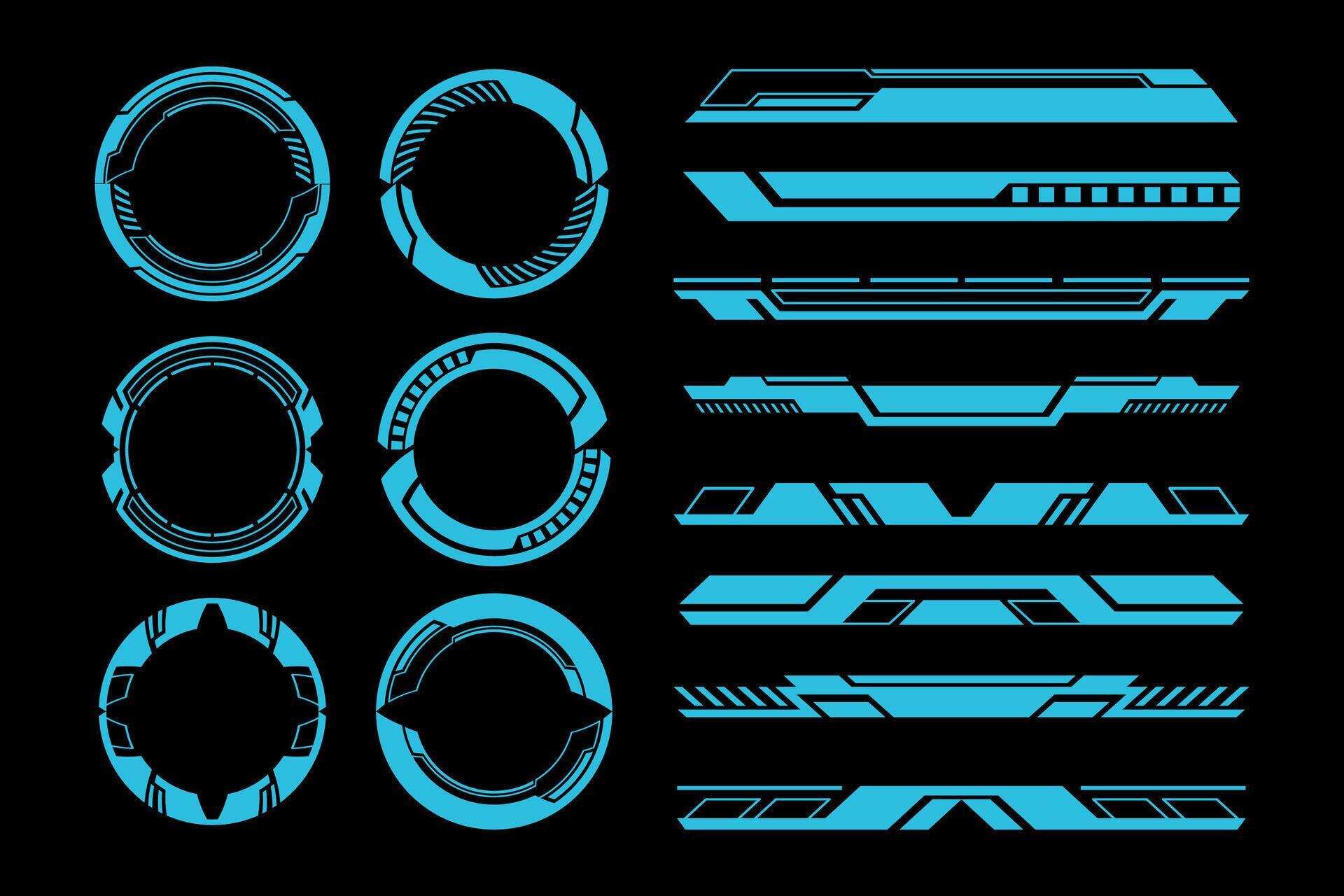 Futuristic HUD Elements Cyberpunk. Sci-Fi Interface, Circular and ...