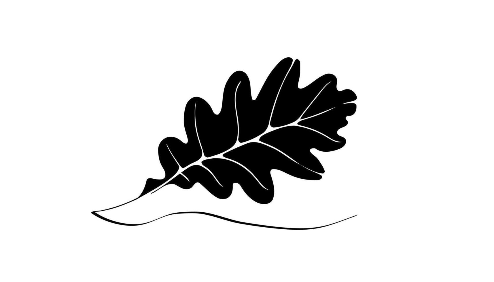 The stylized white oak leaf on a black background vector