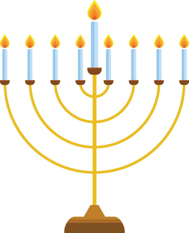 Hanukkah Menorah candlestick. Traditional Menorah For The Jewish Hanukkah Festival vector