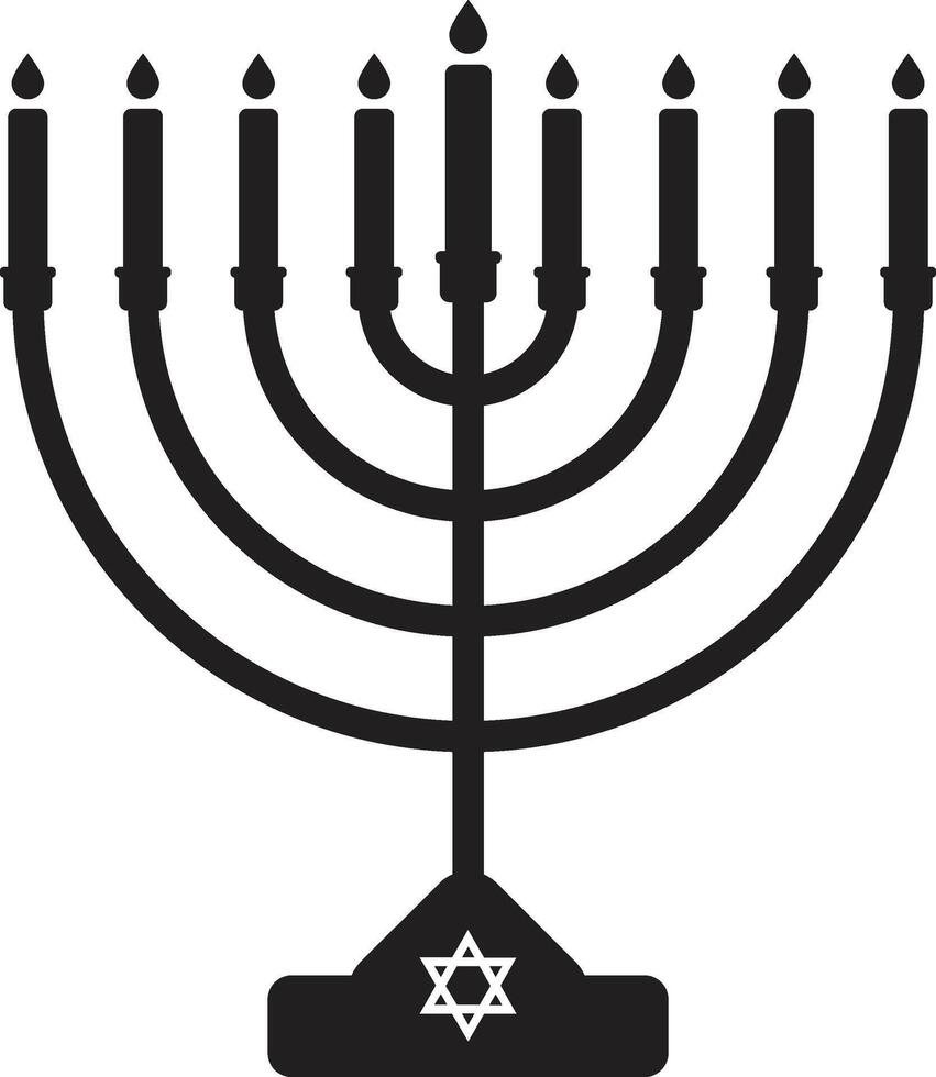 Hanukkah menorah candles icon. Jewish candelabrum sign. Menorah Traditional Jewish Candle Judaism National icon vector