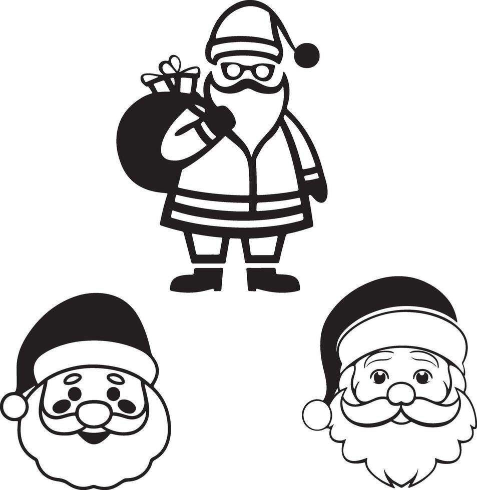 Set of Santa Claus vector