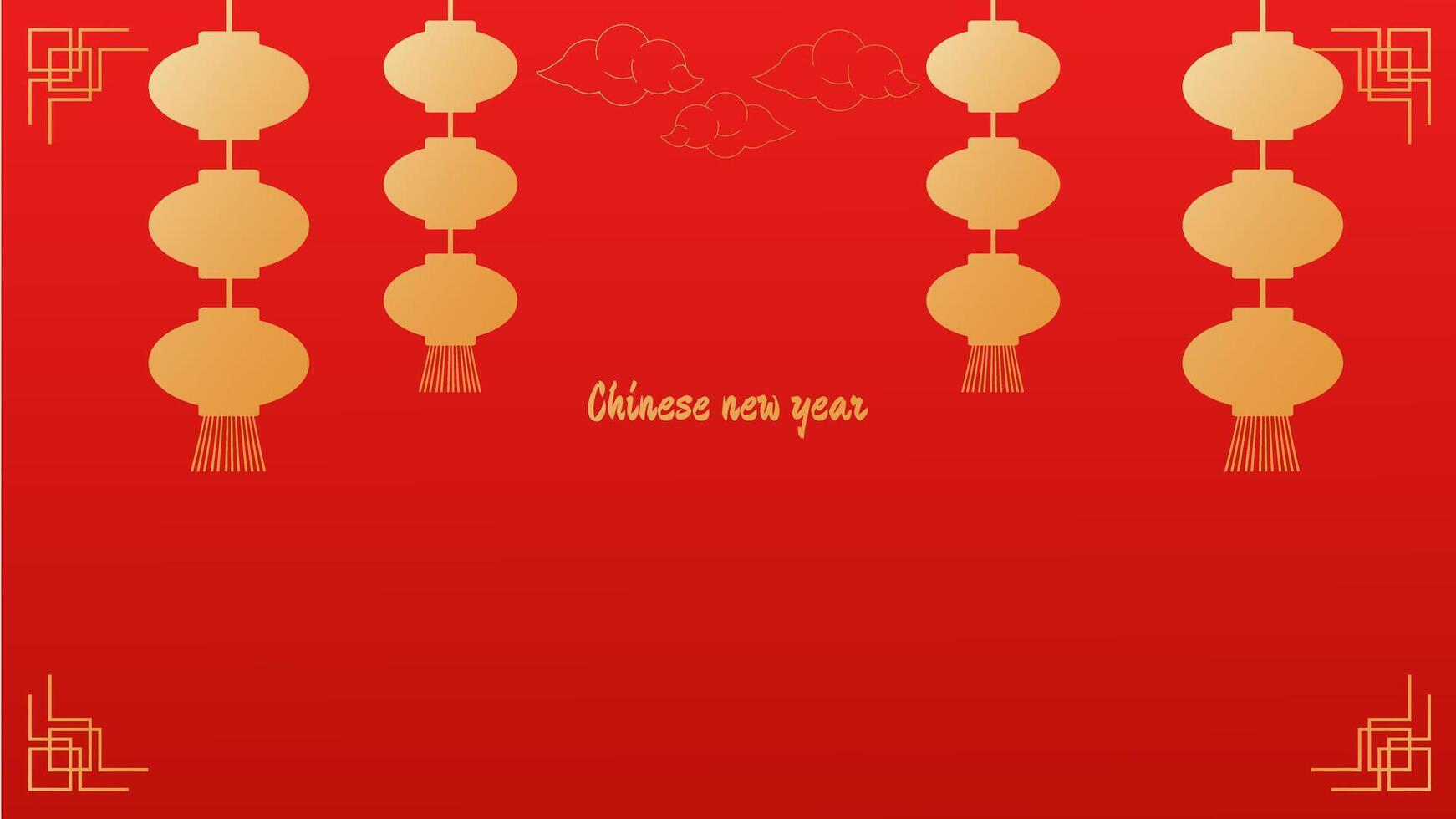 Chinese New Year Spring Festival significant event. Traditional red and gold abstract patterns. Design of invitation banner postcard. illustration. vector