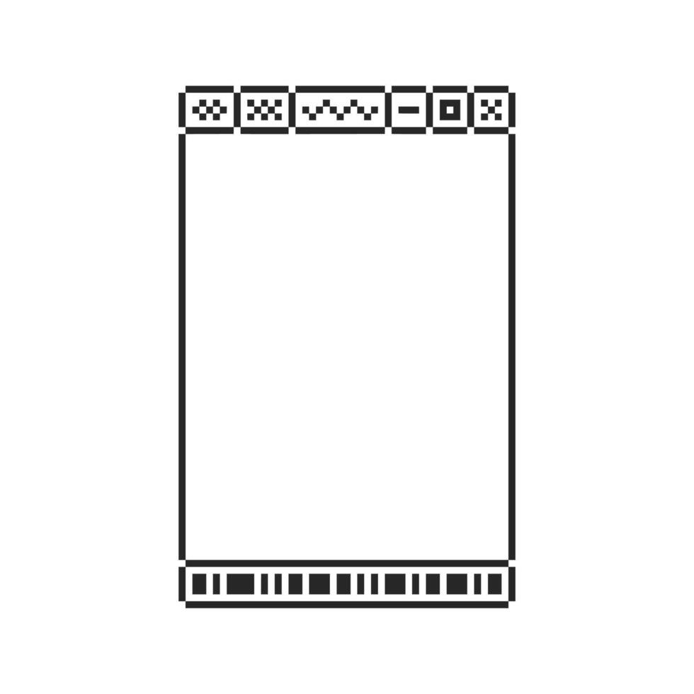classic pixel UI window with frame design vector