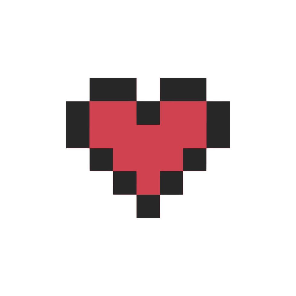 pixel love token symbol art vector