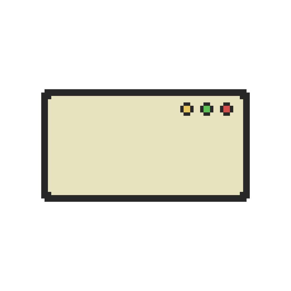 pixelated UI windows with retro borders vector