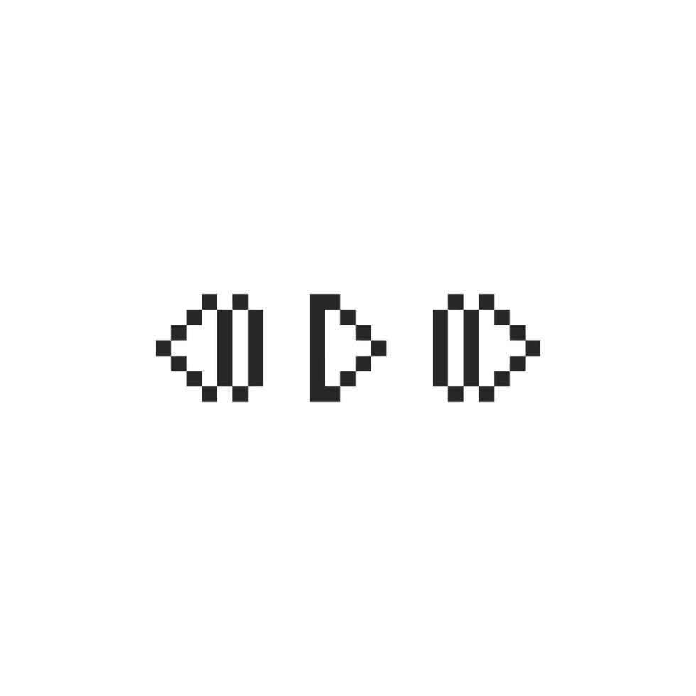play arrow outline symbol pixel art vector