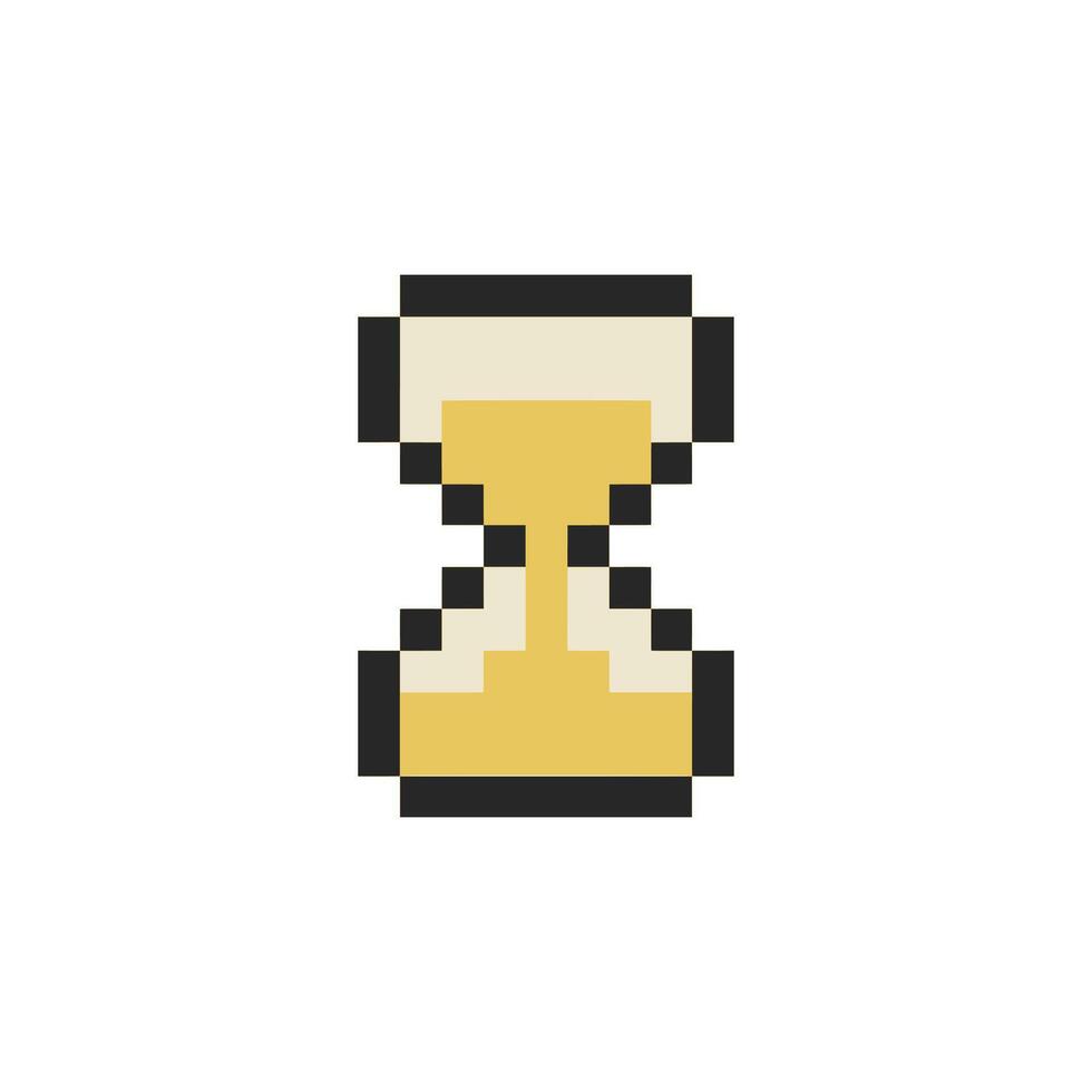 hour sand timer pixel art vector