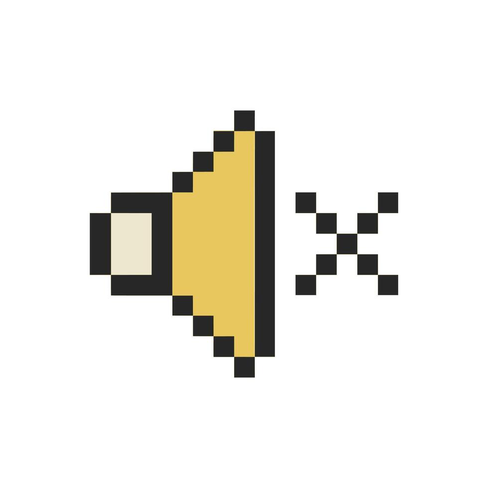 sound mute audio symbol pixel art vector