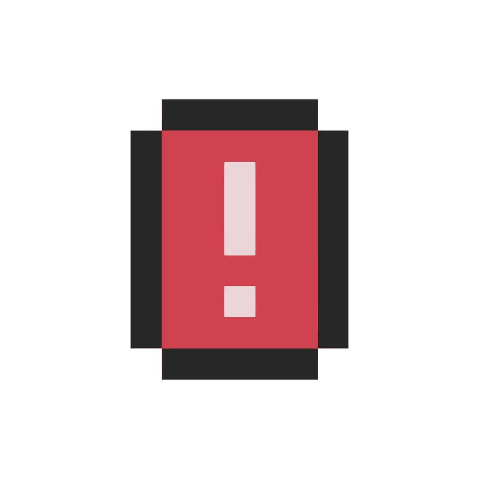 red rectangle warning sign symbol pixel art vector