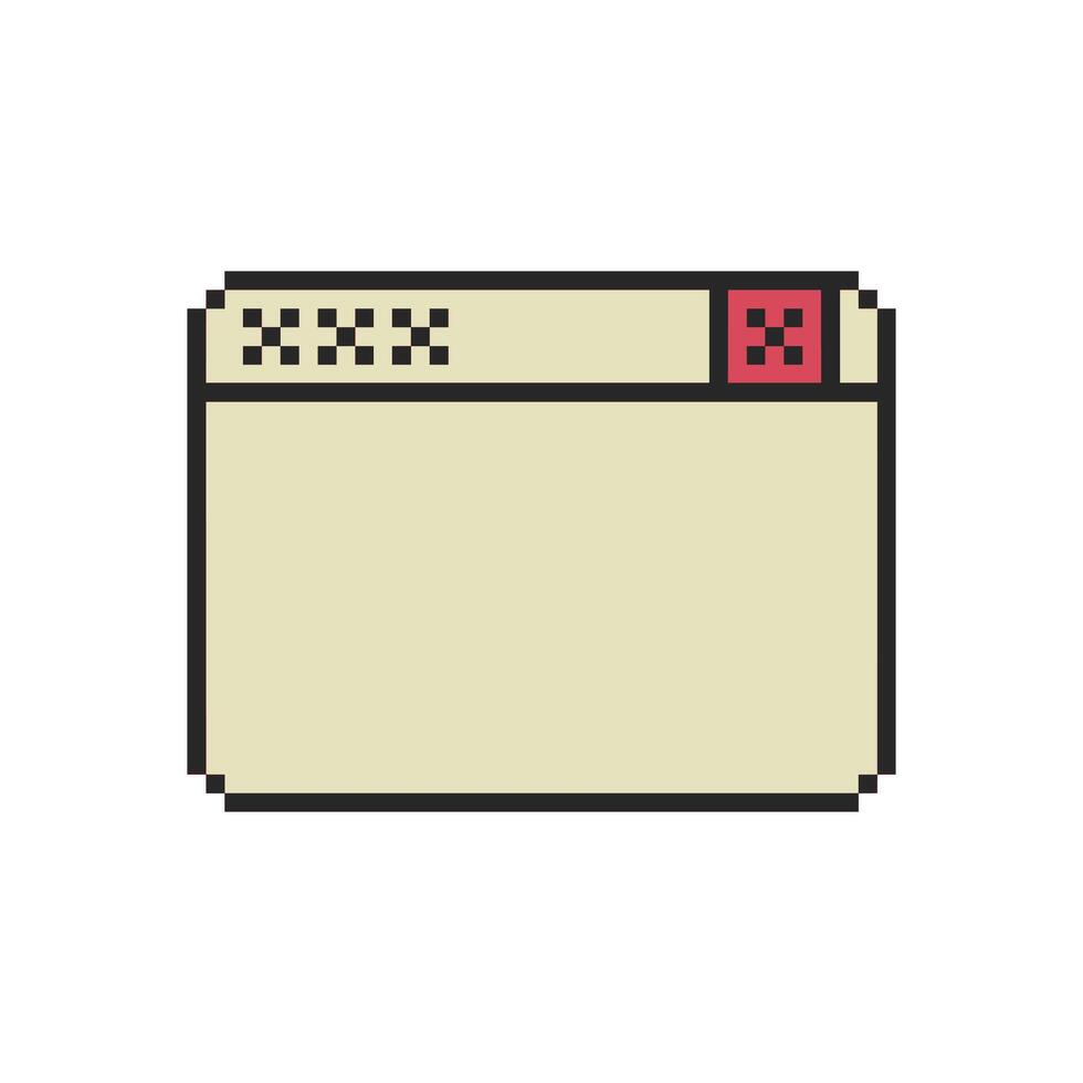 vintage pixel frame UI corner style vector