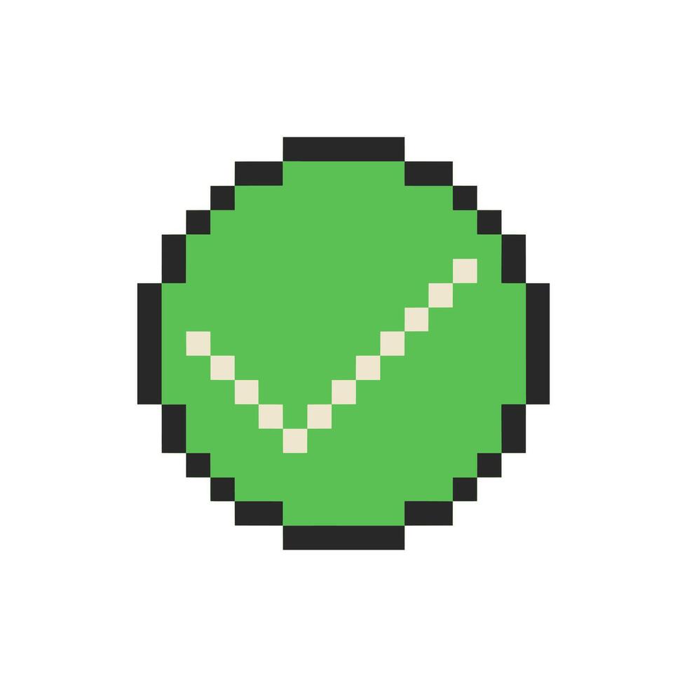 mark check sign pixel art vector