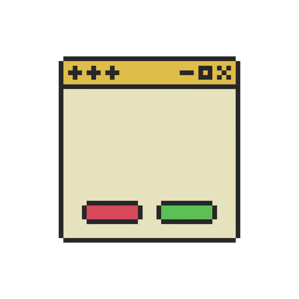 pixelated retro border with UI window elements vector