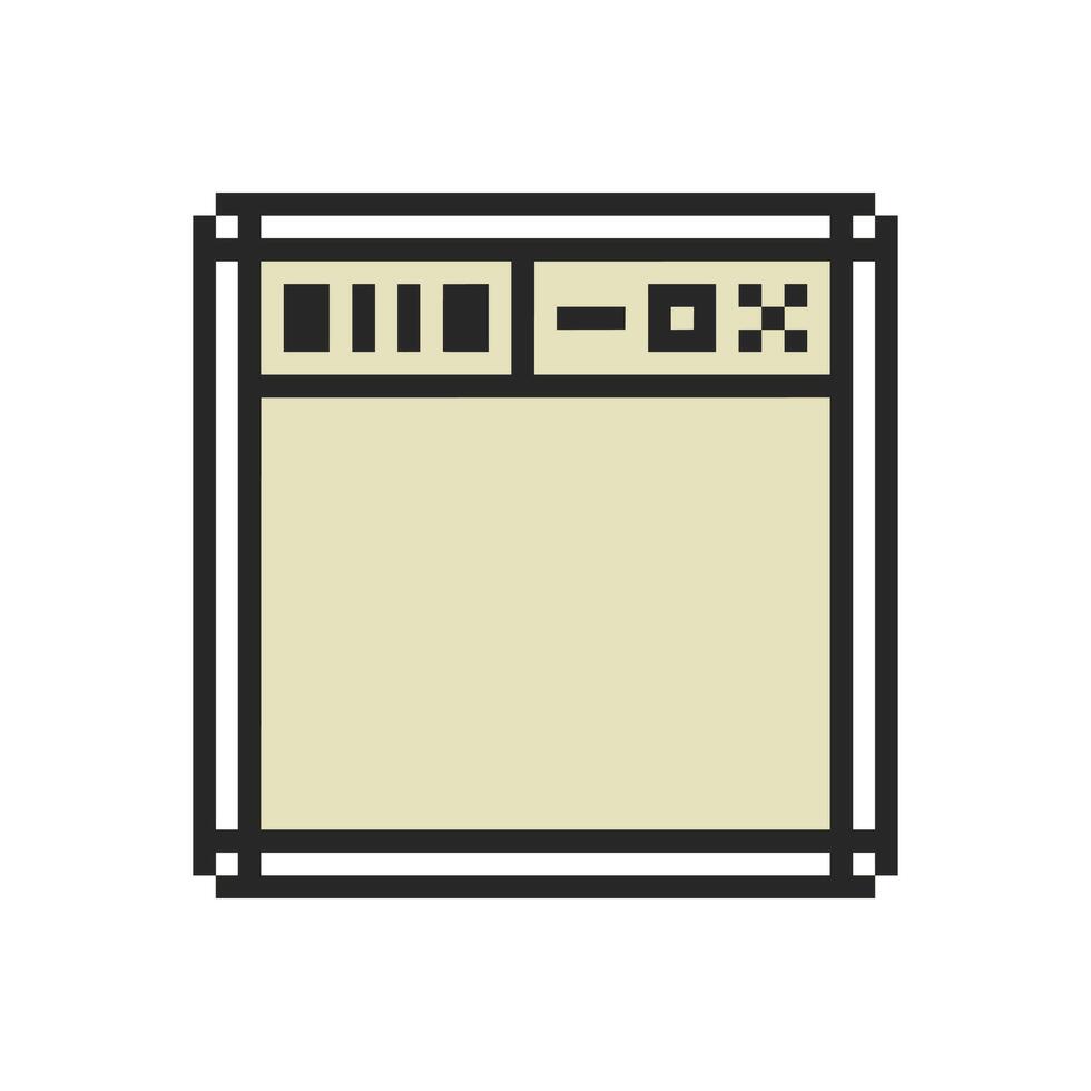 pixel UI border with classic retro accents vector