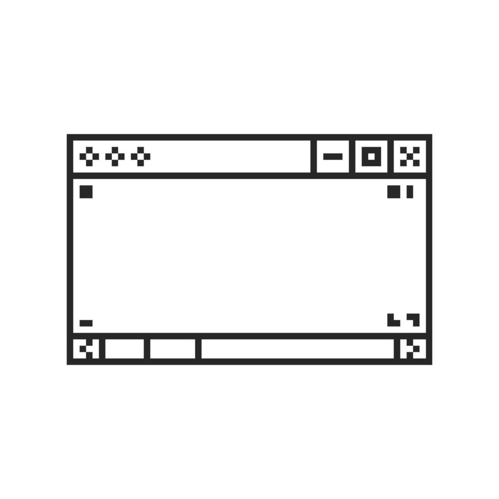 classic retro pixel window borders vector