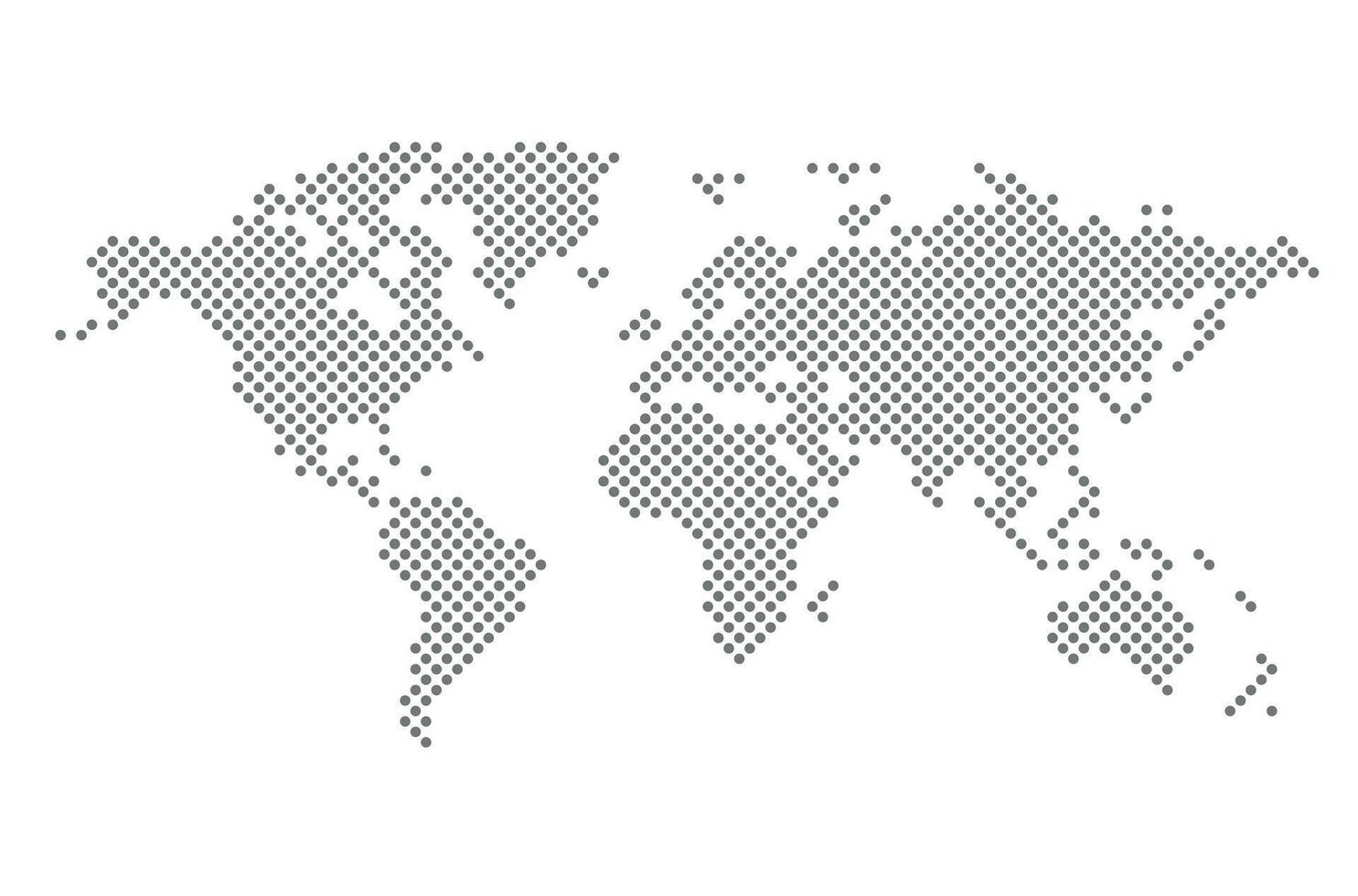 World map - silhouette of the continents on planet Earth with polka dot pattern, illustration on white background vector