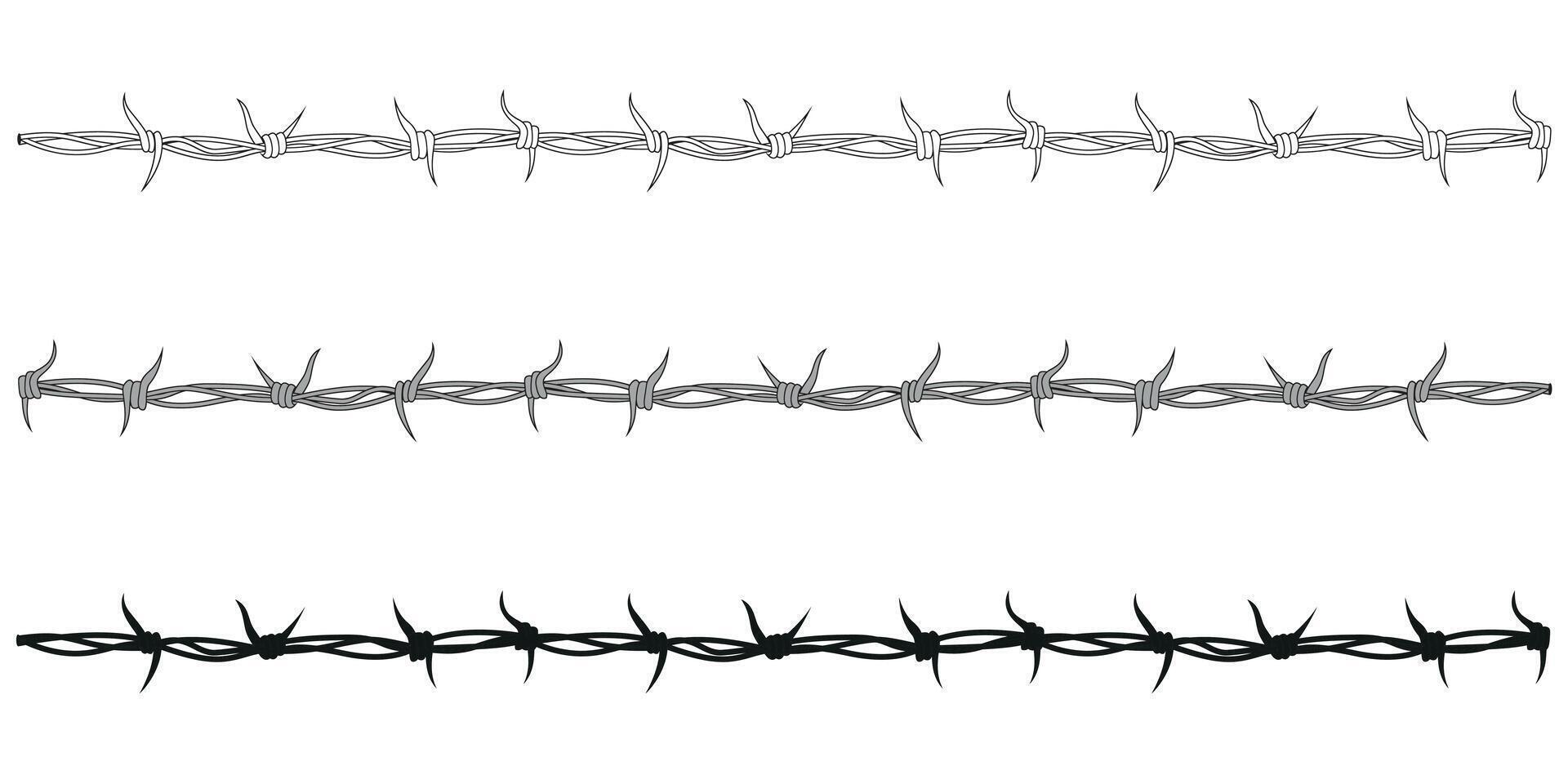 barbed wire - black and white symbol silhouette, illustration isolated on white background vector
