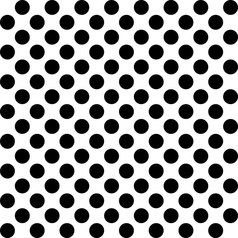 Polka dot pattern, black round dots on white background - dotted seamless repeatable texture background vector
