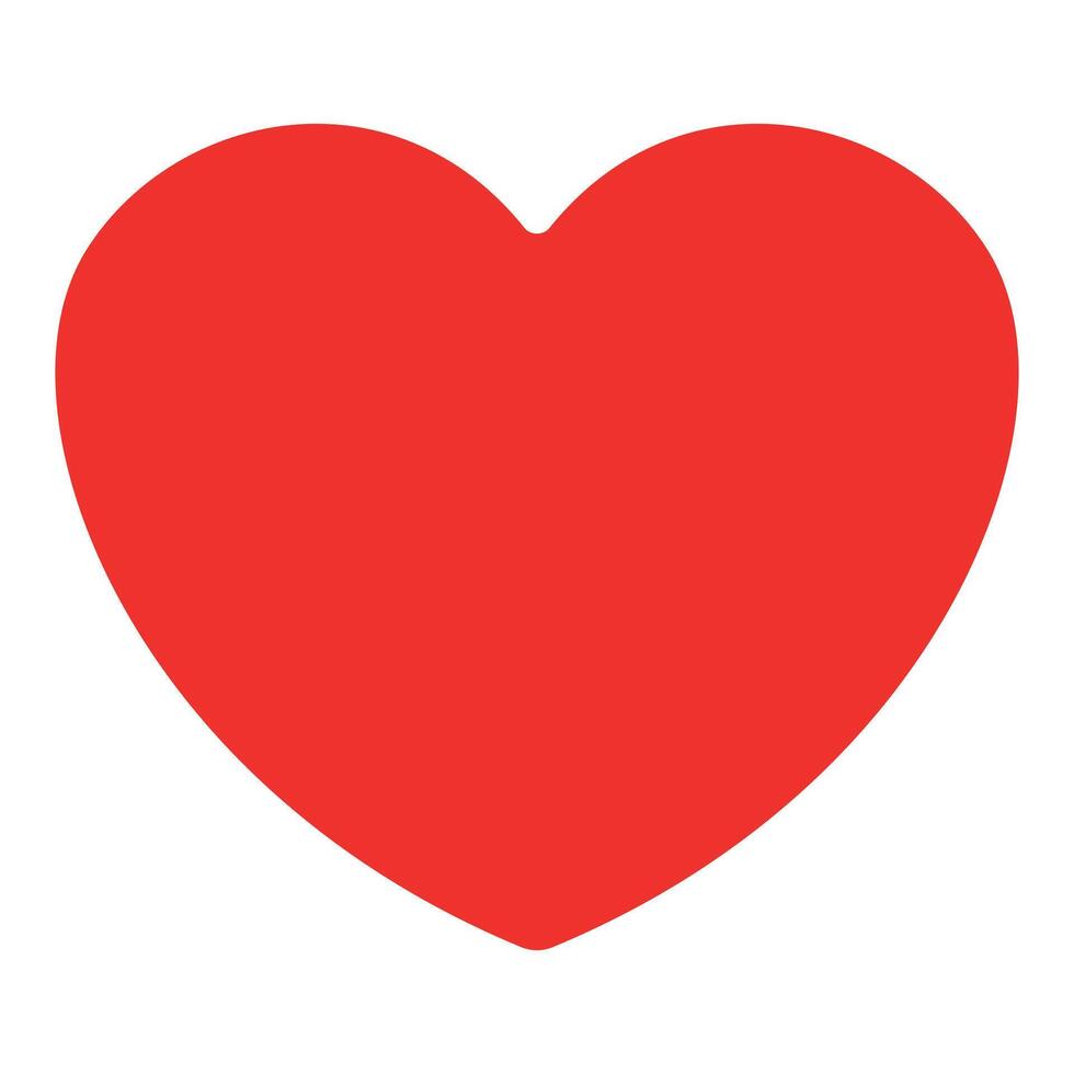 red heart shape symbol, illustration isolated on white background vector