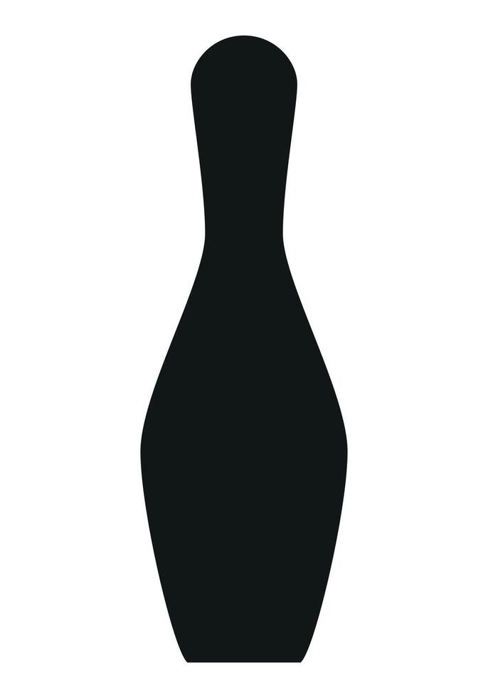 Bowling pin - black and white silhouette illustration, isolated on white background vector