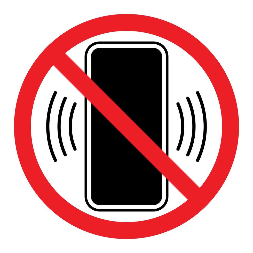no mobile phone prohibitory sign, red crossed out circle symbol with telephone illustration vector