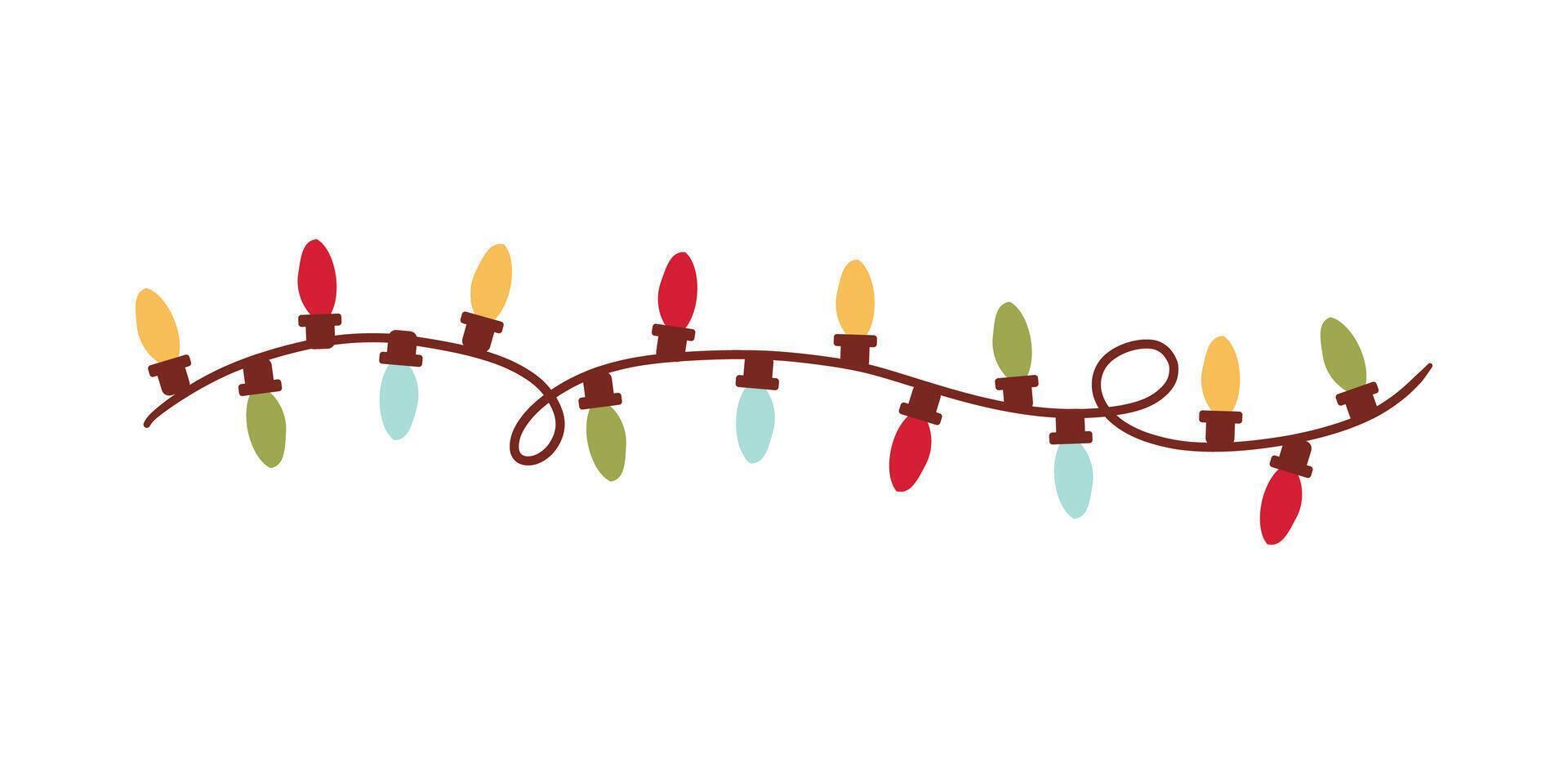 Lights Isolated on white Background. Festive Colorful Christmas Lights String Decoration. Graphic for Christmas Cards, Banners, Poster, Web vector