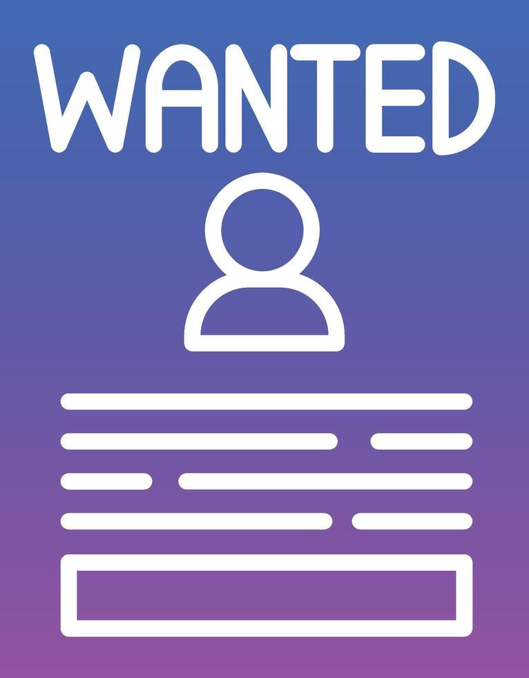 Wanted Illustration Icon vector