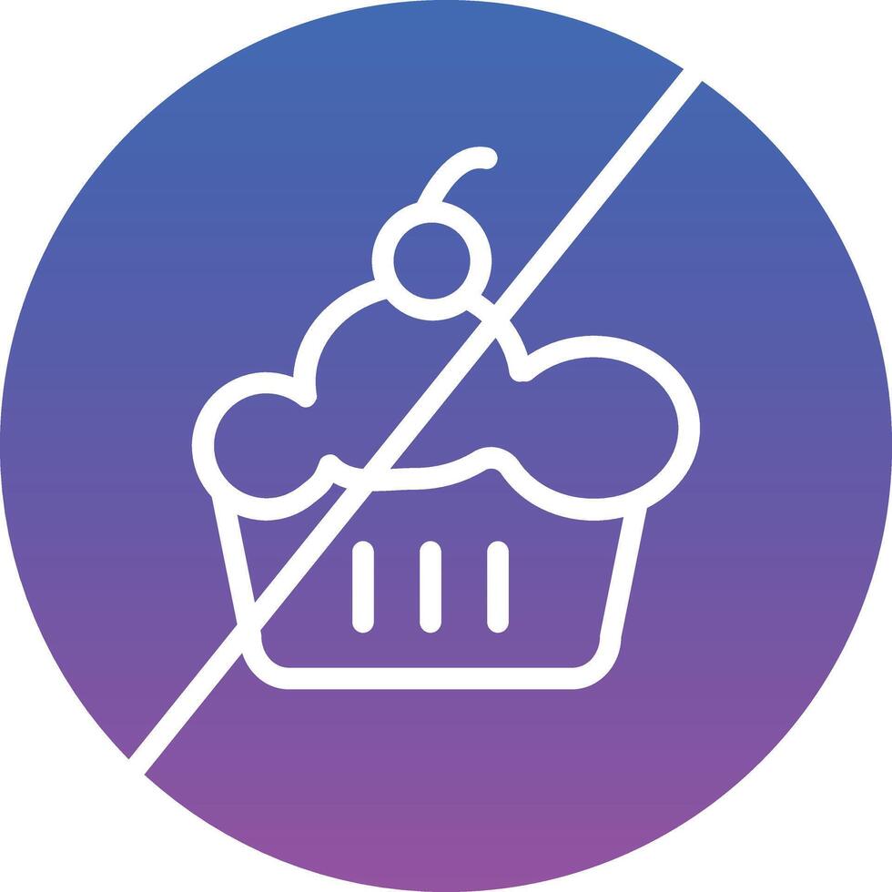 No Sweet Illustration Icon vector