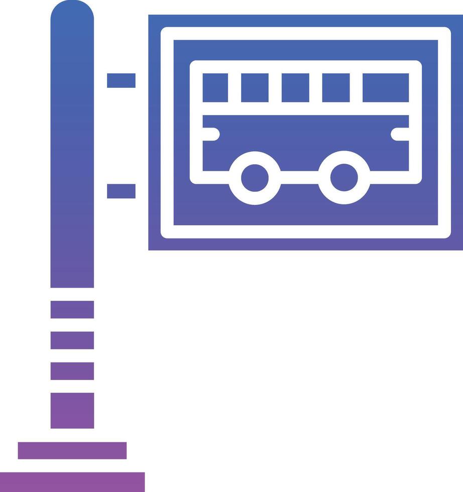 Bus Stop Illustration Icon vector