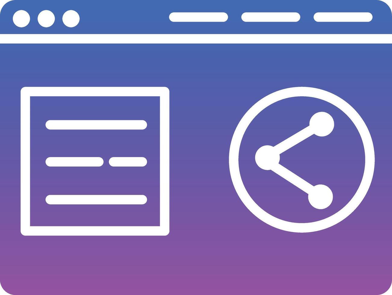 A white and purple icon with a circle and a line vector