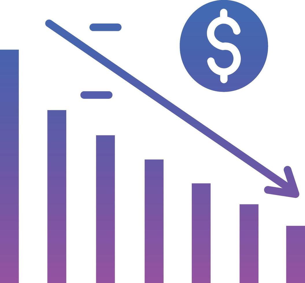 Decline Diagram Illustration Icon vector
